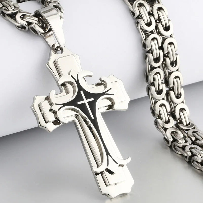 Fashion Jewelry Christian Trinity Latin Cross Necklace For Men