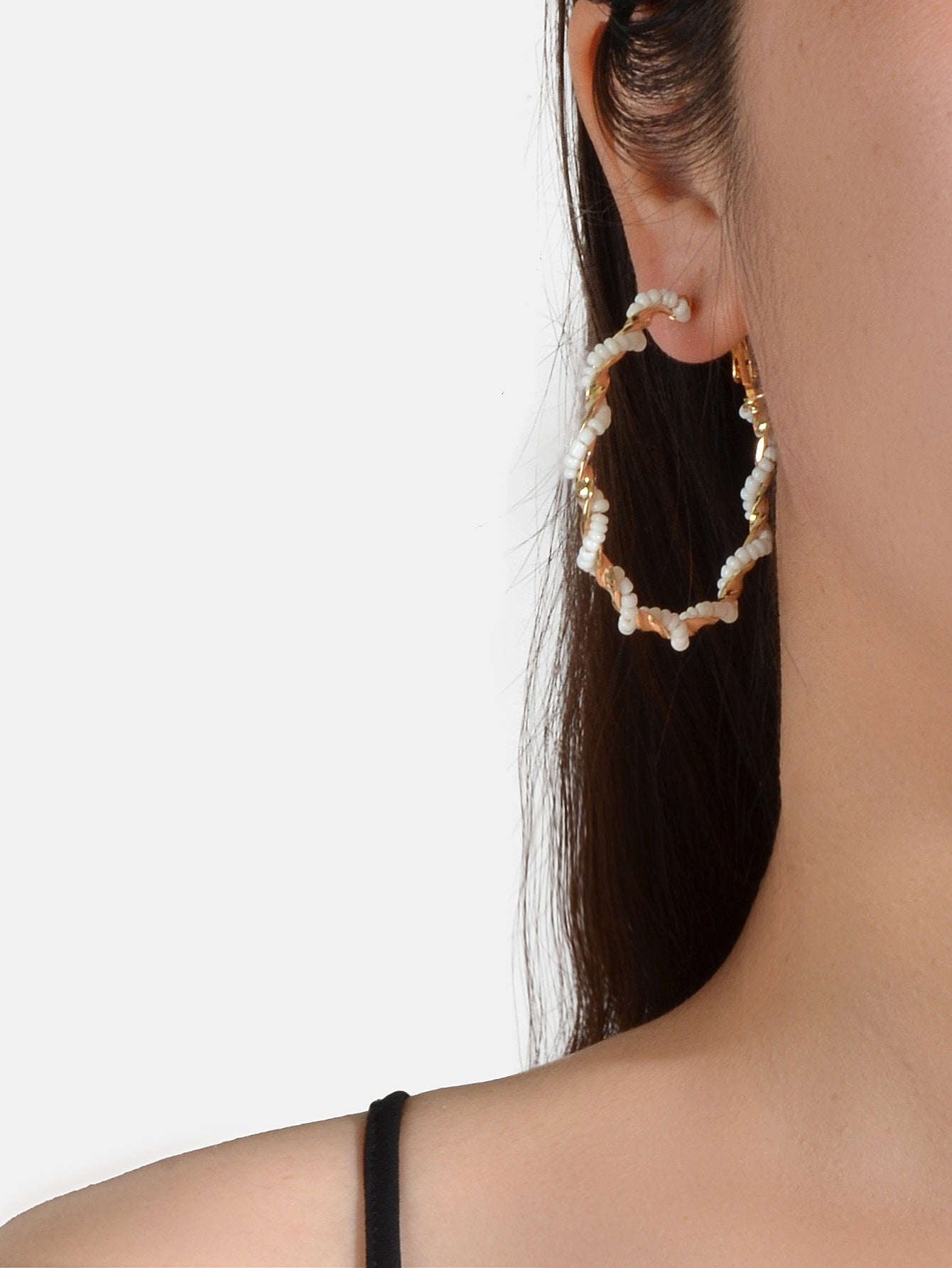 Bohemian Jewellery Seed Beads Decor Handmade Big Hoop Earrings Tribal