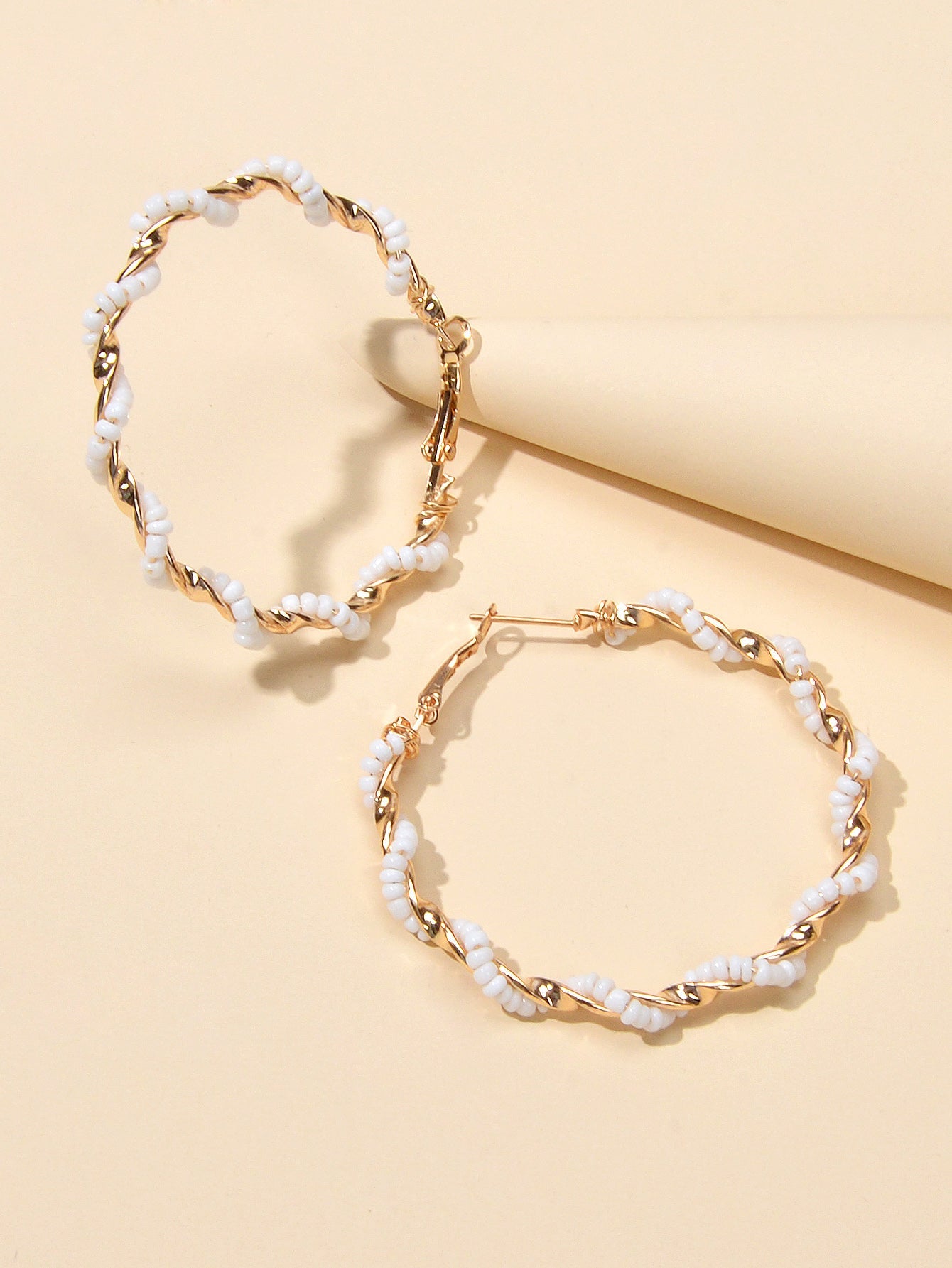 Bohemian Jewellery Seed Beads Decor Handmade Big Hoop Earrings Tribal