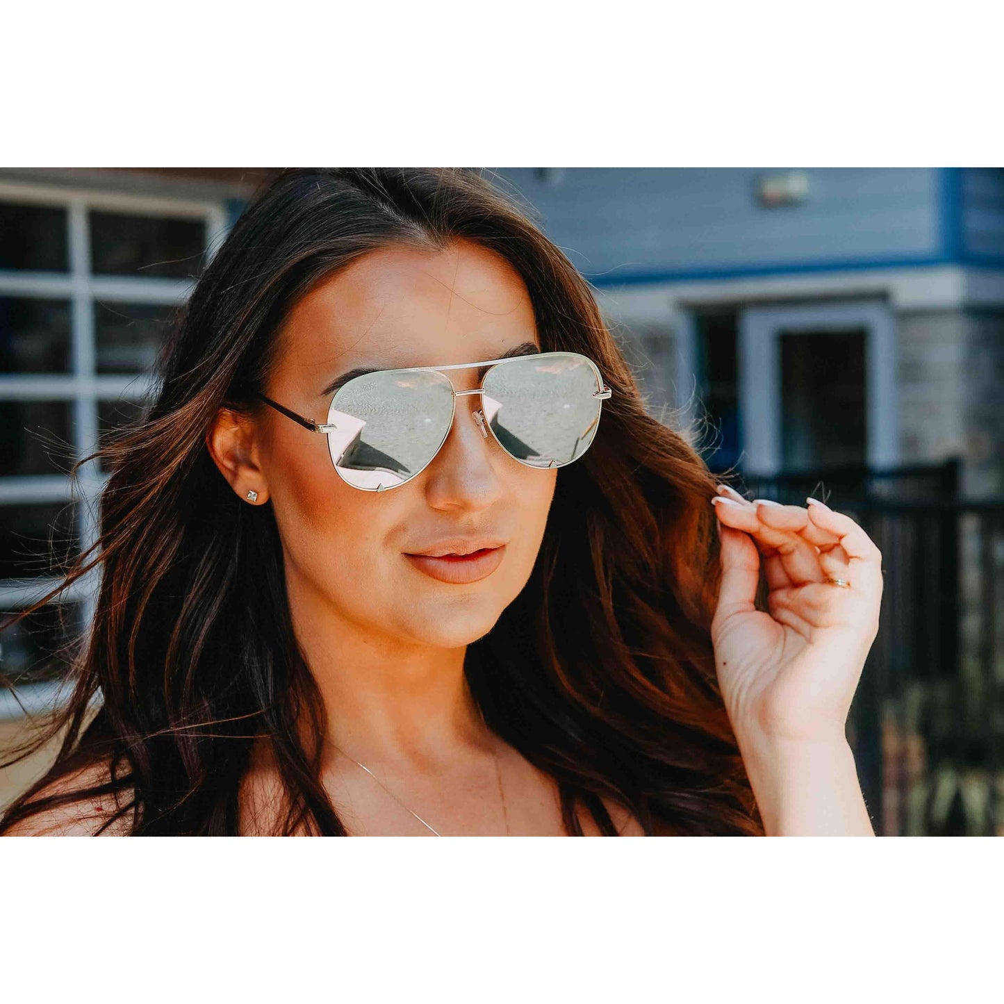 Alex - Black/Silver - High Quality Unisex Aviator Sunglasses *