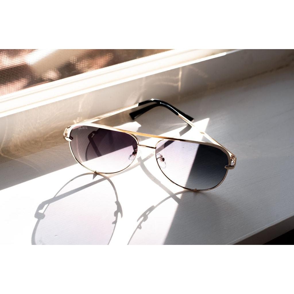 Alex Gold/Gray- High Quality Unisex Aviator Sunglasses