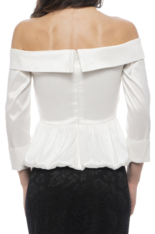 Marina Off-The-Shoulder Three Quarter Sleeves with Ruffle Blouse