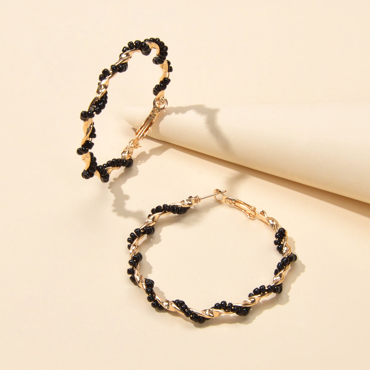 Bohemian Jewellery Seed Beads Decor Handmade Big Hoop Earrings Tribal
