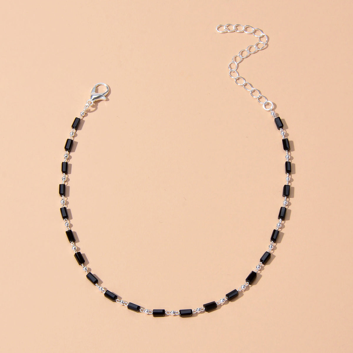 1 pc Foot Beach Jewellery Gold Chain Handmade Black Beads Anklet