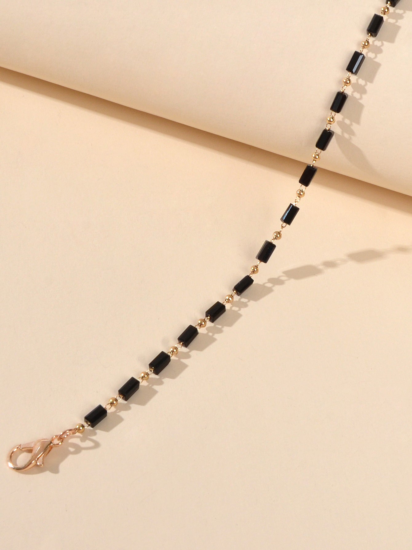 1 pc Foot Beach Jewellery Gold Chain Handmade Black Beads Anklet