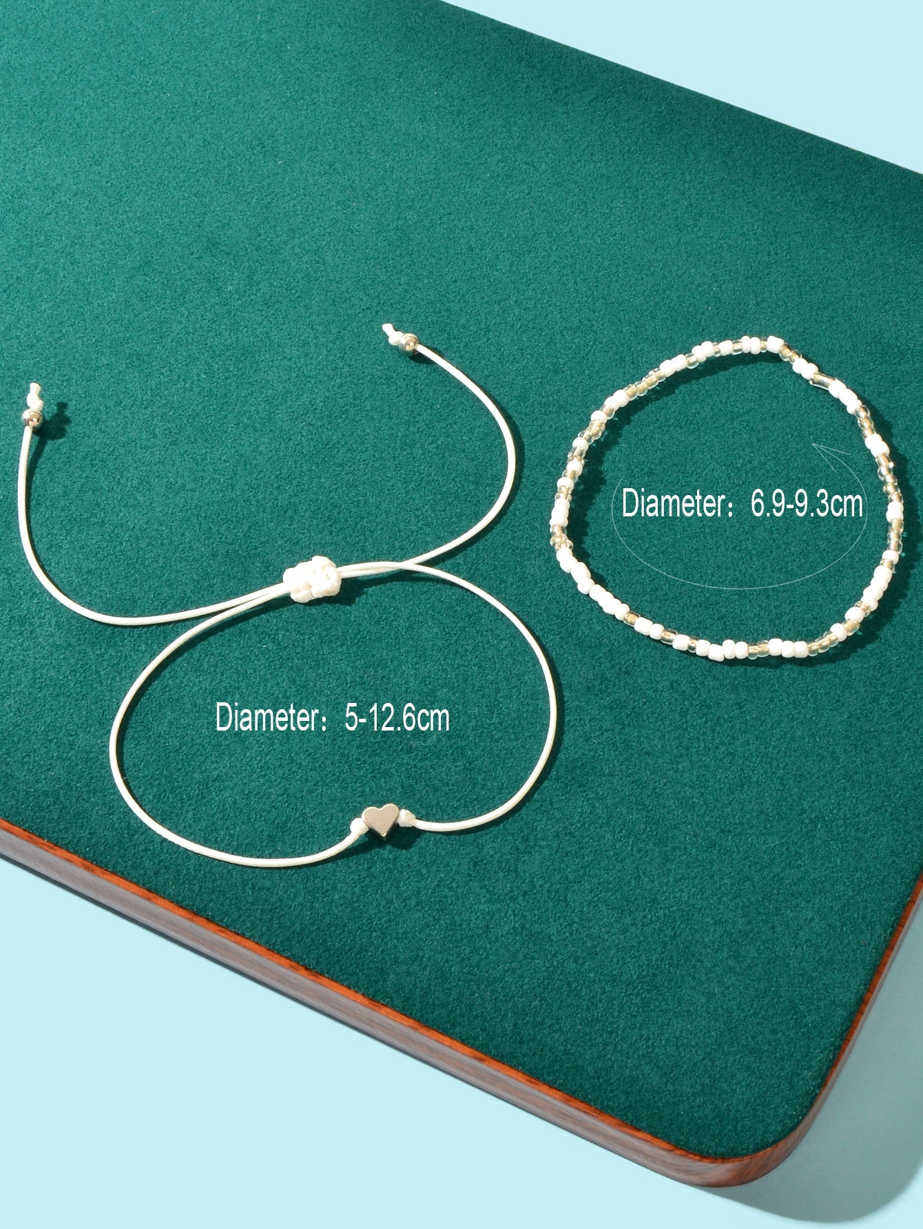 2 pcs Bohemian Chic Handmade Beaded Braided Adjustable Beach Anklet