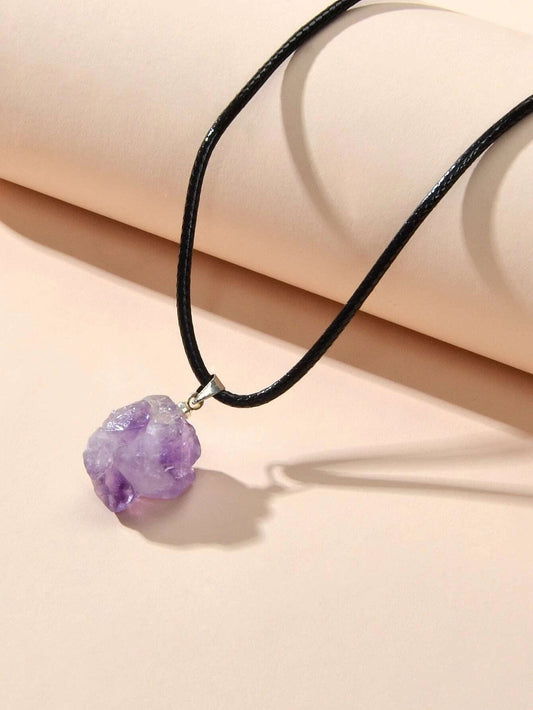 Purple Stone Jewellery 100% Natural Amethyst Quartz Crystal Charm