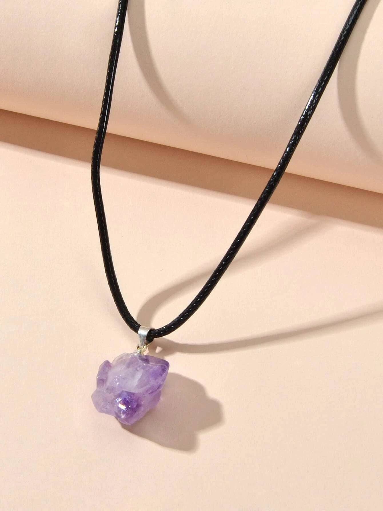 Purple Stone Jewellery 100% Natural Amethyst Quartz Crystal Charm