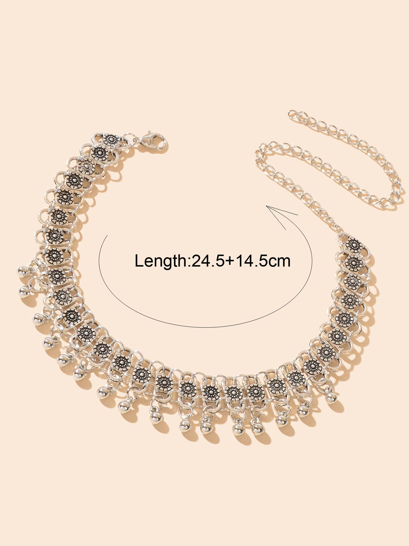 Ethnic Barefoot Sandal Beach Foot Jewellery Antique Silver Beads