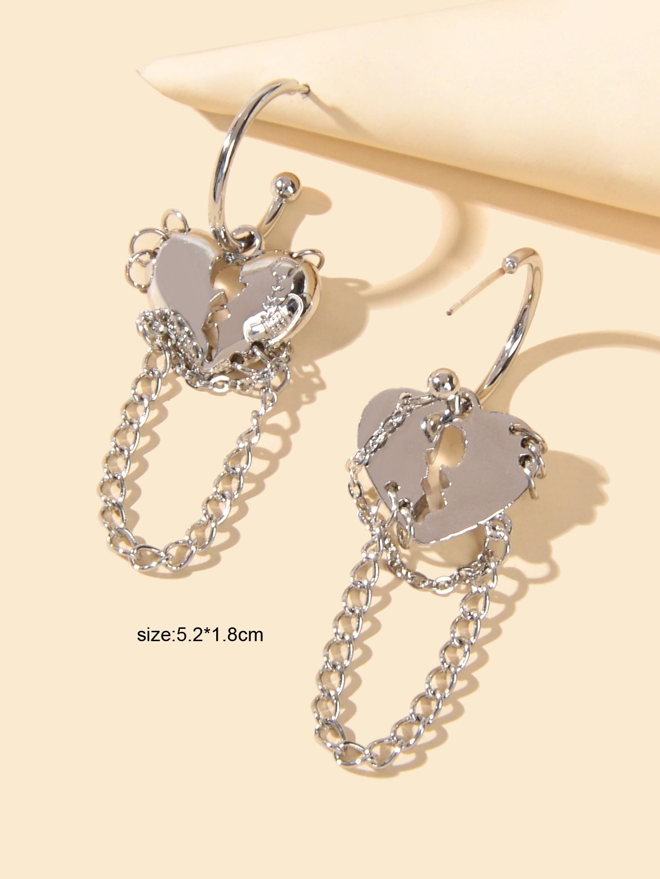 Punk Statement Silver Layered Chain Heart Charm Designer Jewellery