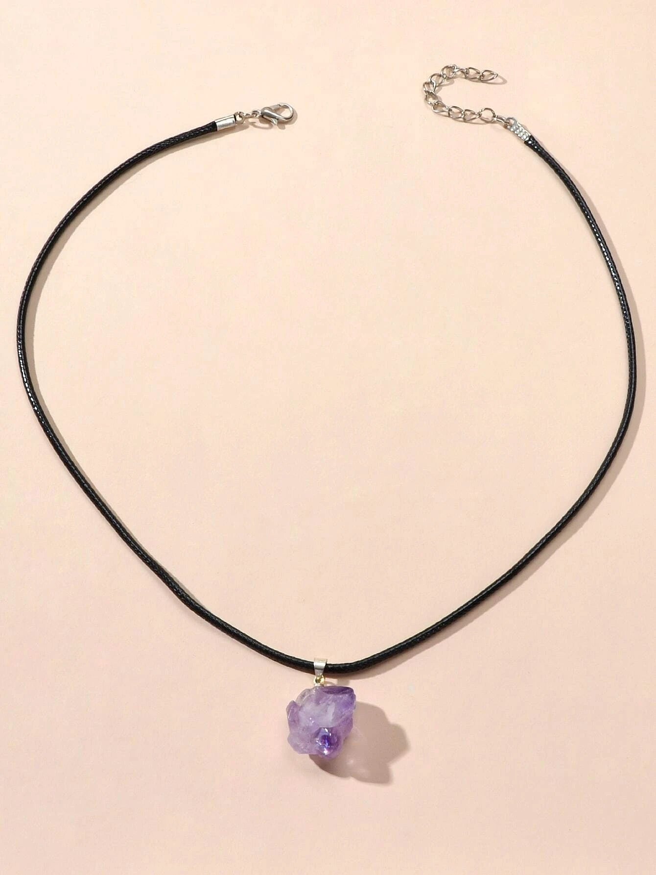 Purple Stone Jewellery 100% Natural Amethyst Quartz Crystal Charm