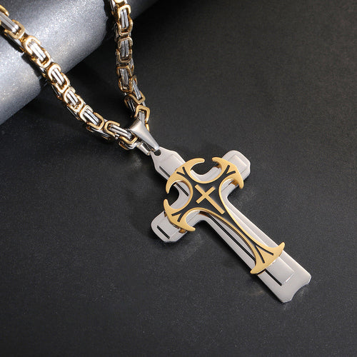Fashion Jewelry Christian Trinity Latin Cross Necklace For Men