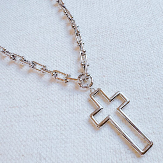 Stylish Cross Pendant U Chain Necklace