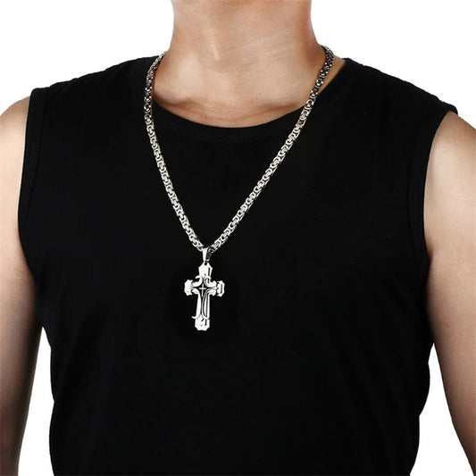 Fashion Jewelry Christian Trinity Latin Cross Necklace For Men