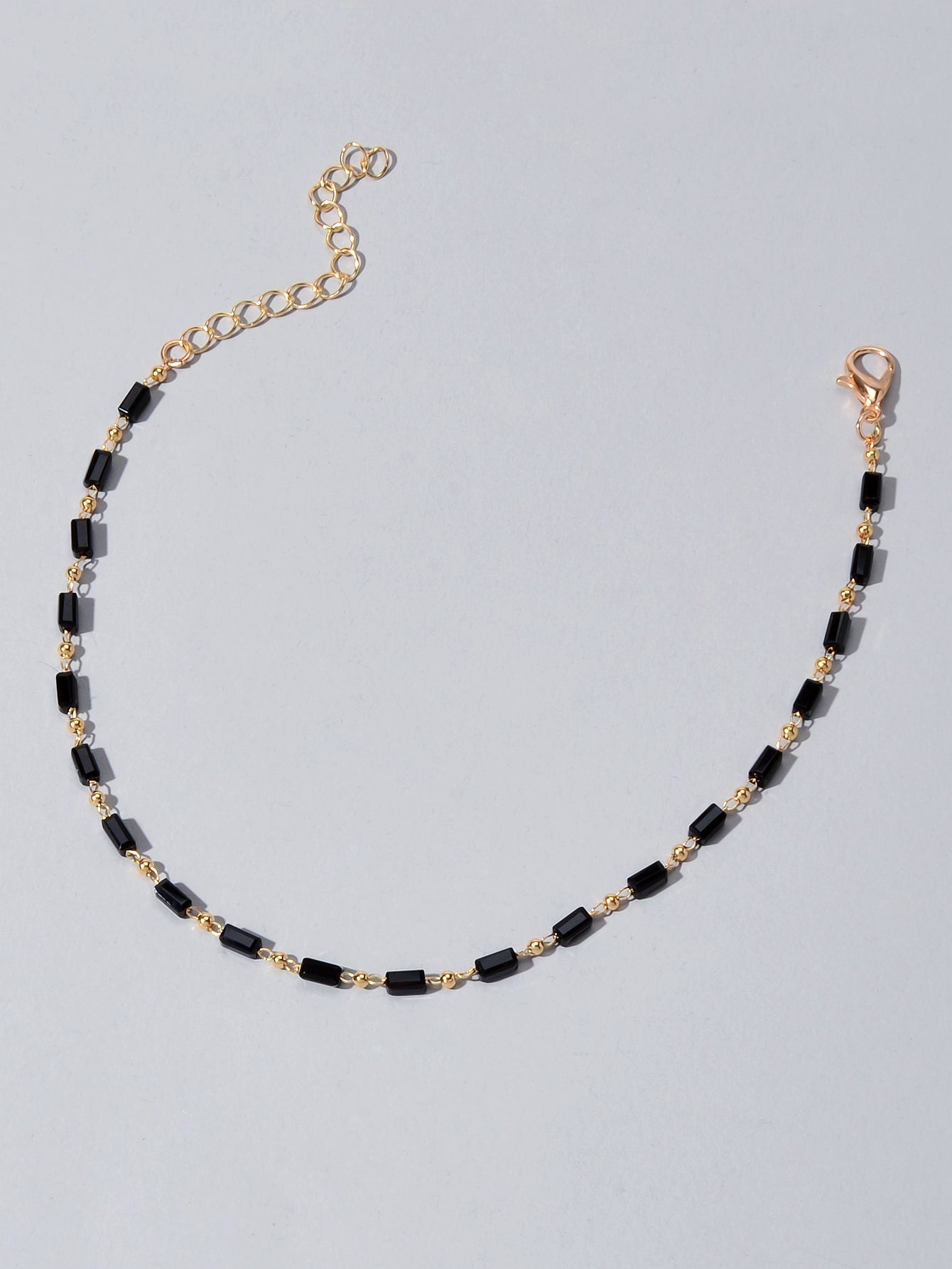 1 pc Foot Beach Jewellery Gold Chain Handmade Black Beads Anklet