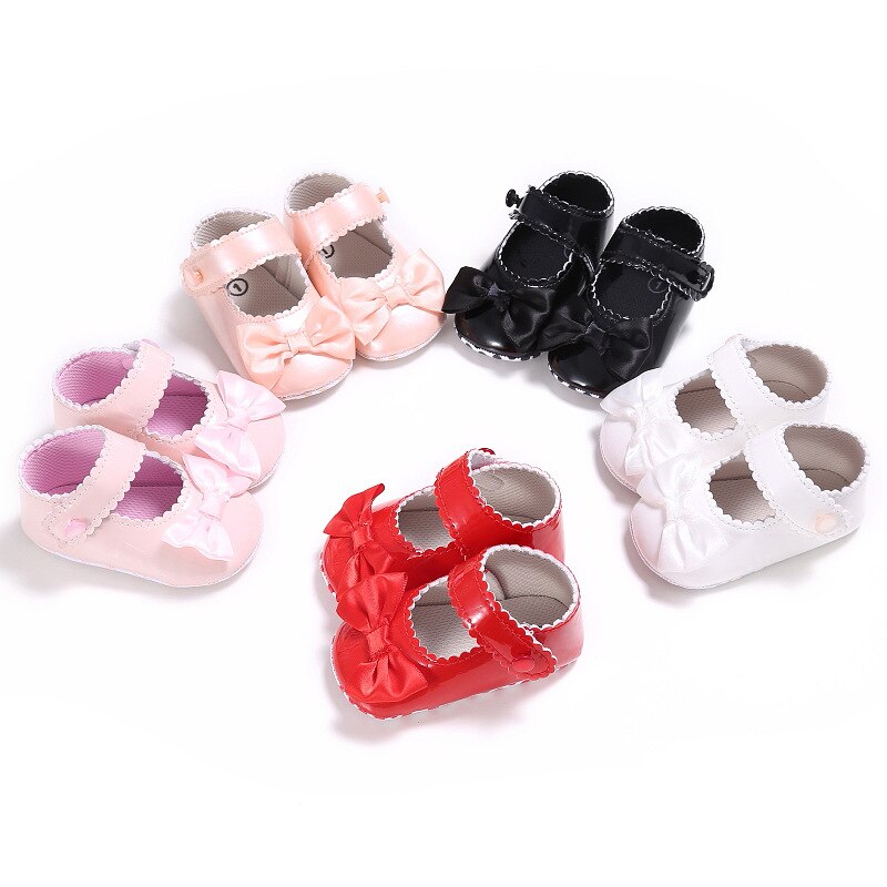 Baby Girl Shoes Princess Pu Leather Bow First