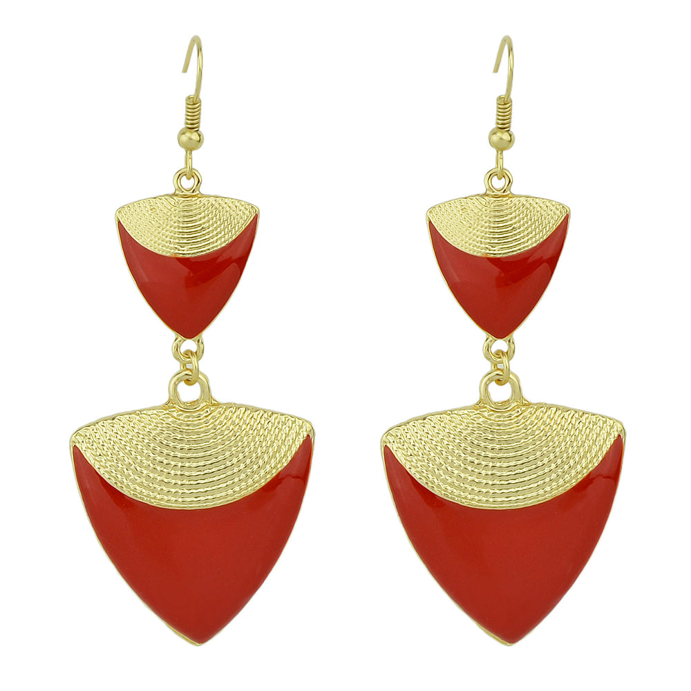 Indian Ethnic Traditional Jewellery Boho Chic Red Drop Dangle Earrings