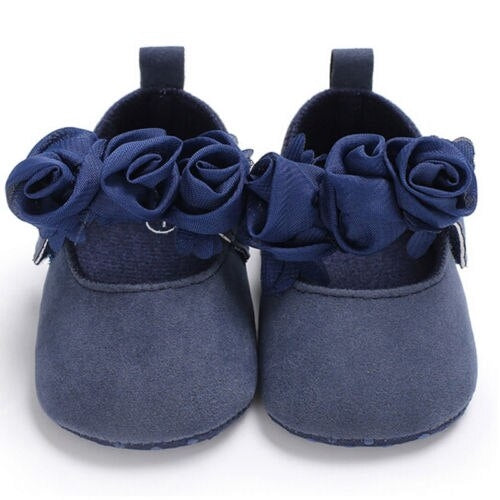 Newborn Girls Baby Crib Shoes Flower Soft Sole