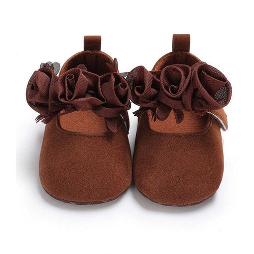 Newborn Girls Baby Crib Shoes Flower Soft Sole
