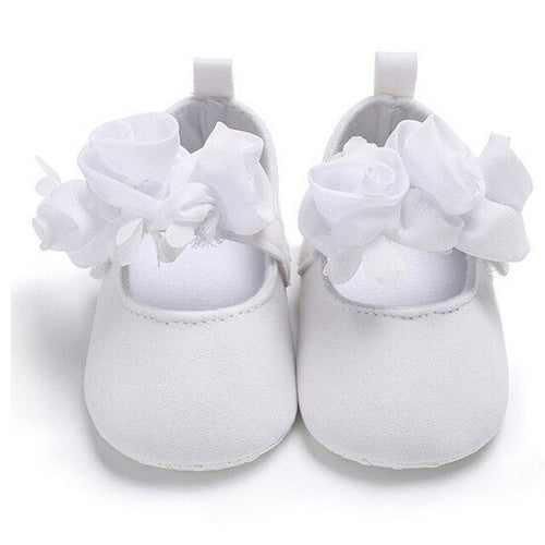 Newborn Girls Baby Crib Shoes Flower Soft Sole