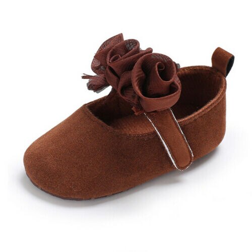 Newborn Girls Baby Crib Shoes Flower Soft Sole