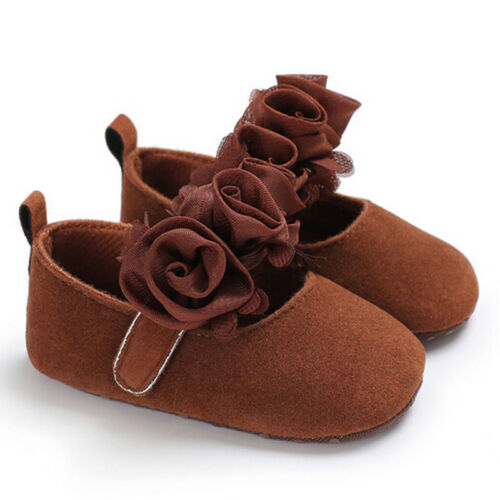 Newborn Girls Baby Crib Shoes Flower Soft Sole