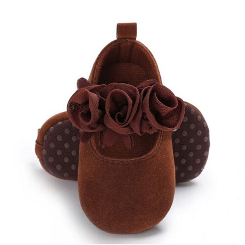 Newborn Girls Baby Crib Shoes Flower Soft Sole