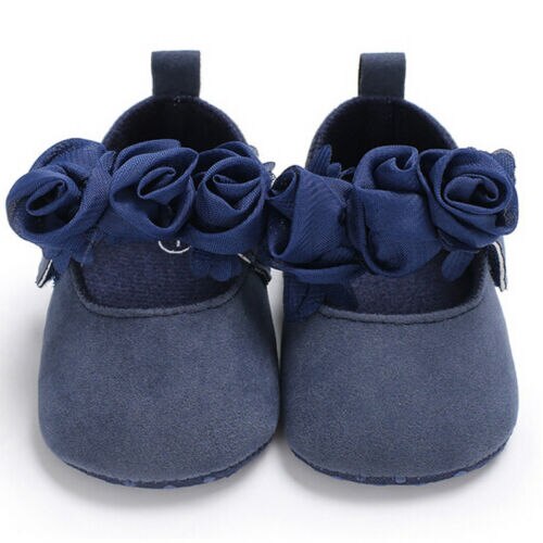 Newborn Girls Baby Crib Shoes Flower Soft Sole