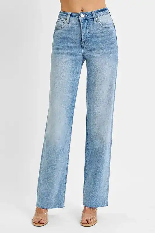 RISEN Tummy Control Rise Straight Jeans