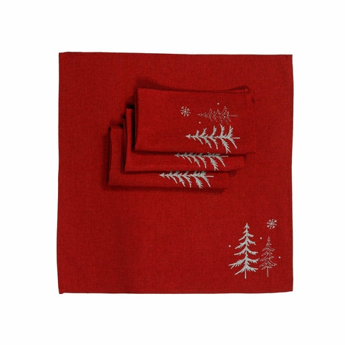 XD18905 Snowing Forest 20''x20'' Napkins, Set of 4