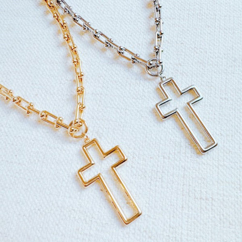 Stylish Cross Pendant U Chain Necklace