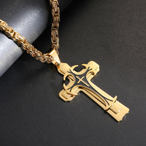 Fashion Jewelry Christian Trinity Latin Cross Necklace For Men