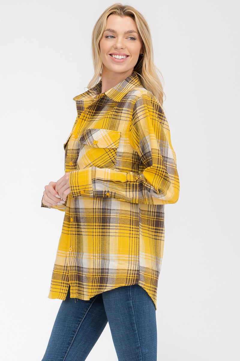 Oversize Boyfriend Plaid Checkered Flannel FL102