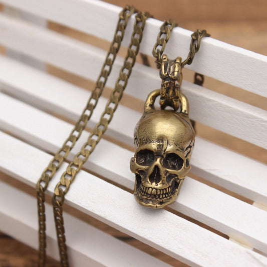 Brass Skull Necklace