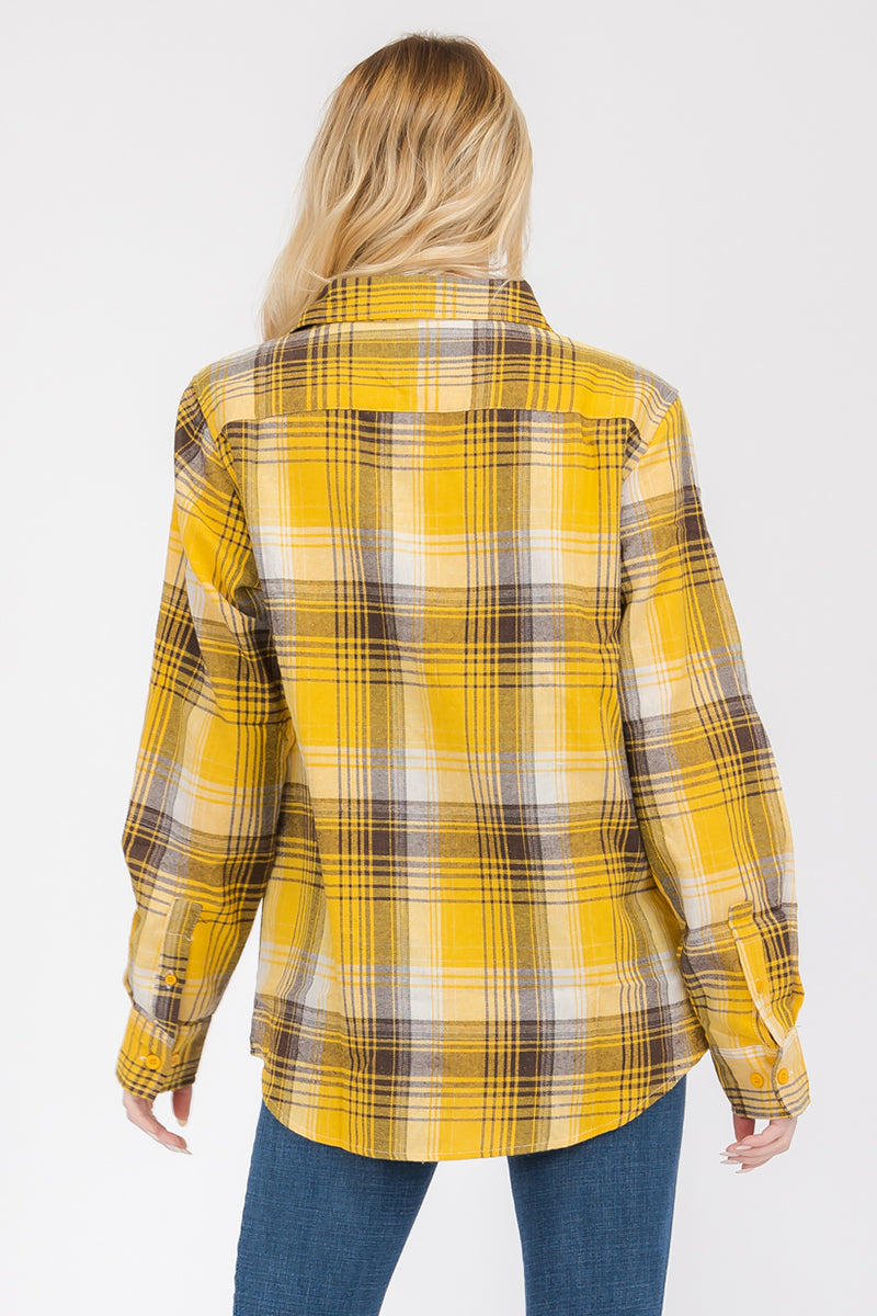 Oversize Boyfriend Plaid Checkered Flannel FL102
