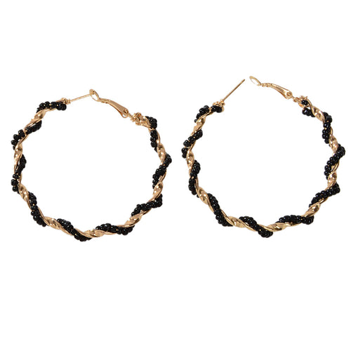 Bohemian Jewellery Seed Beads Decor Handmade Big Hoop Earrings Tribal