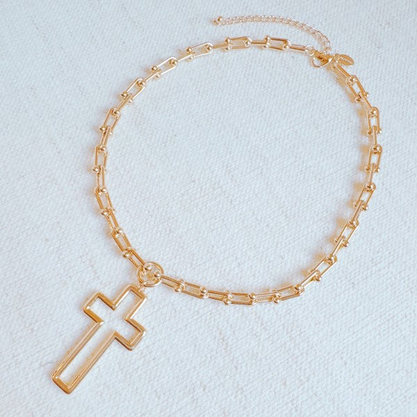 Stylish Cross Pendant U Chain Necklace