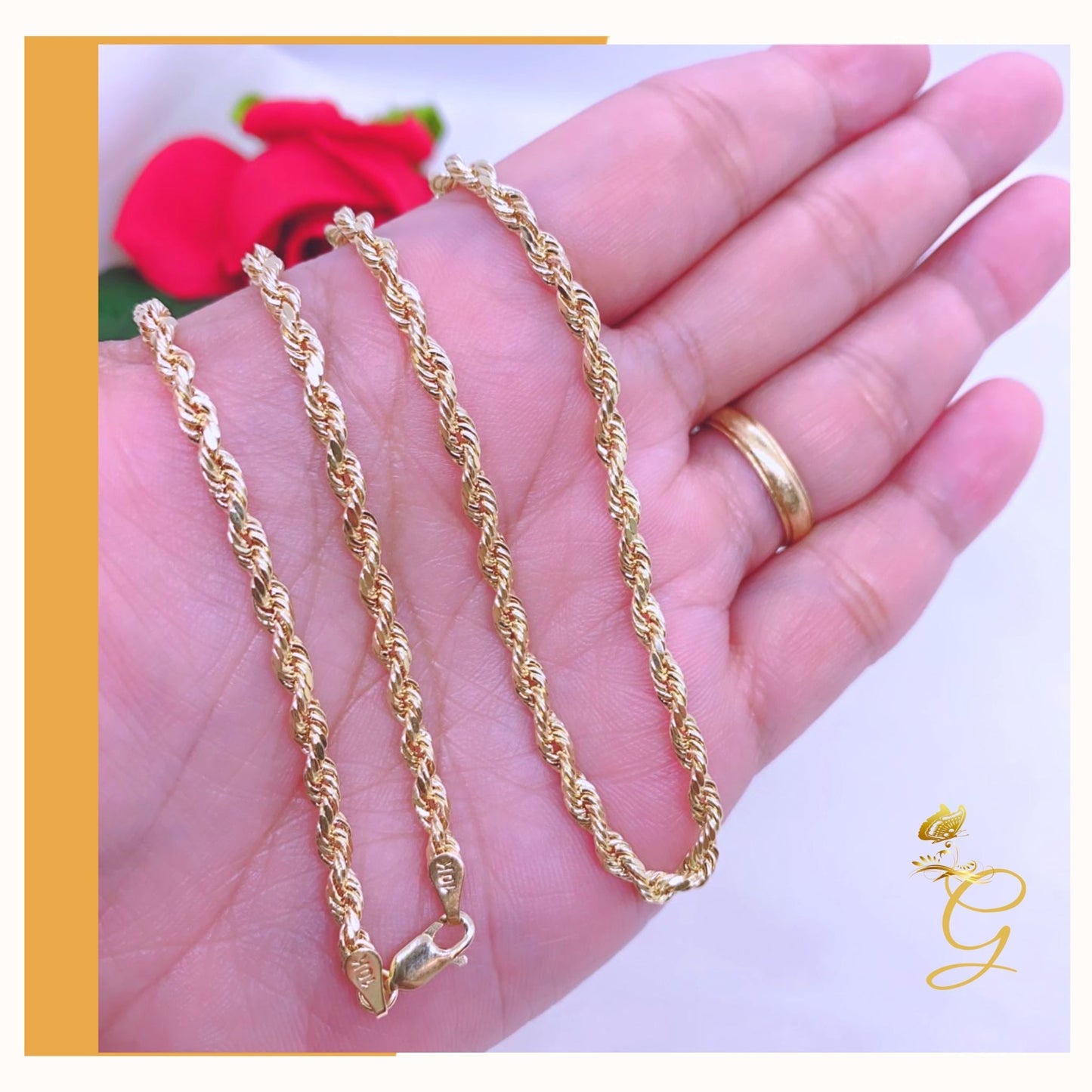 10K Gold Rope Chain 24” 3.06 MM Width
