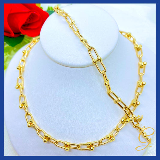 18K Real Gold Hardware Chain 16”