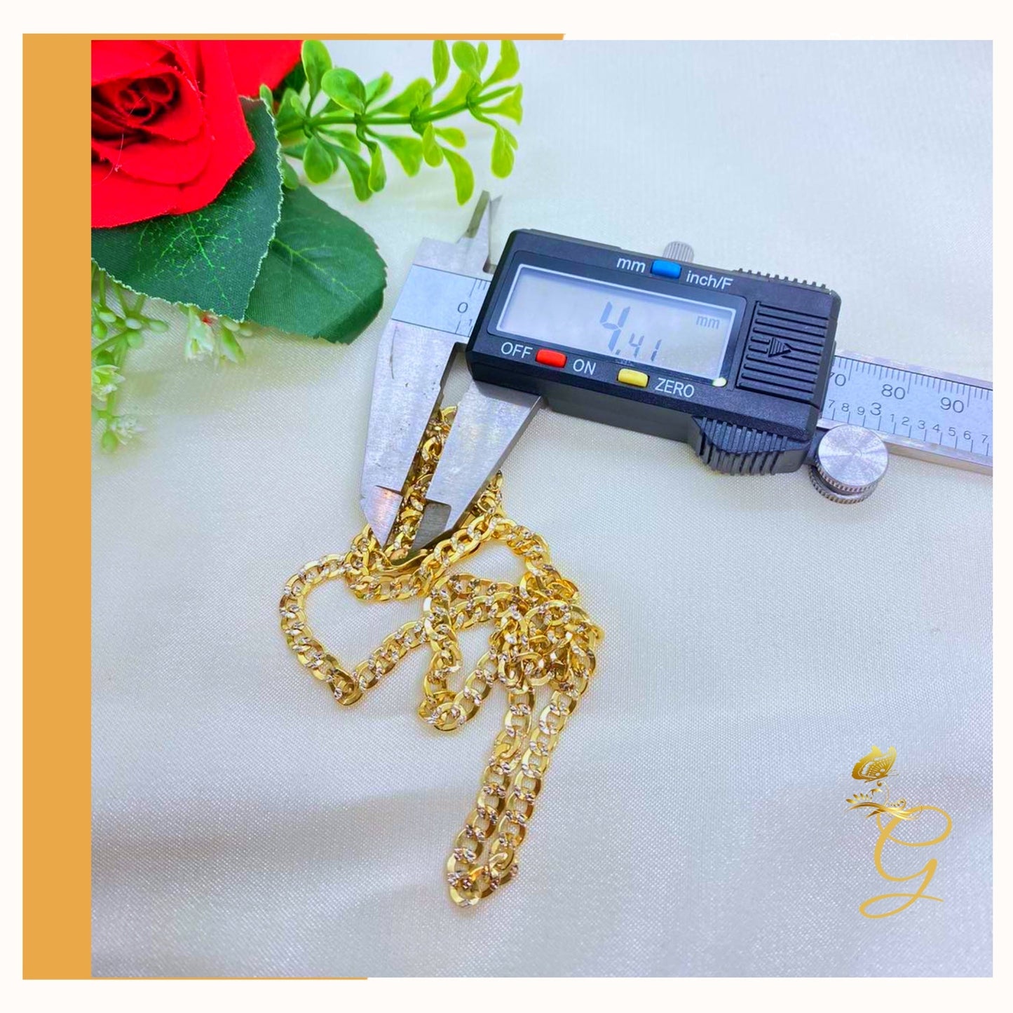 10K Gold Diamond cut Cuban link Chain 24” 4.41 MM Width