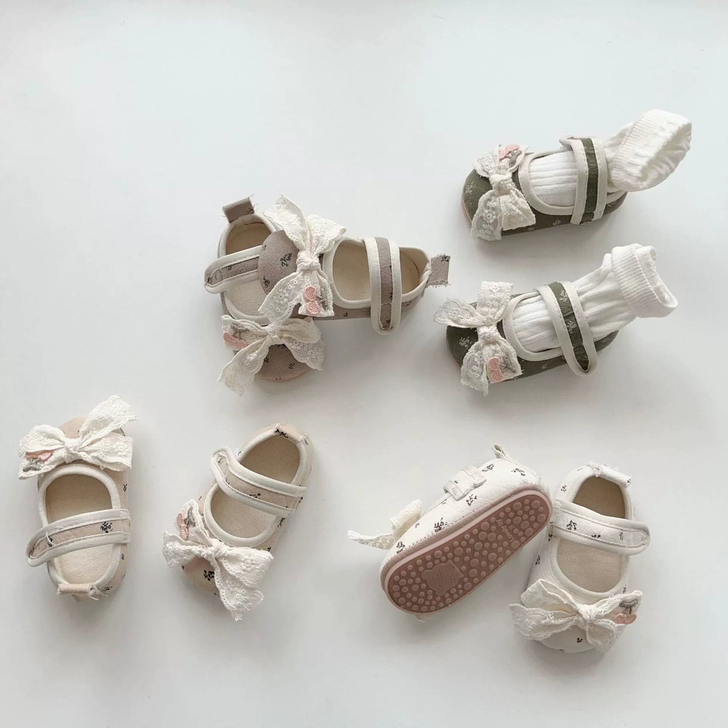 Spring and Autumn Baby Girl Fashion Floral Pattern Butterfly-bow