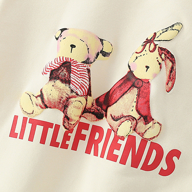 Autumn and Spring Arrival Animals Cartoon Pattern Long Sleeves
