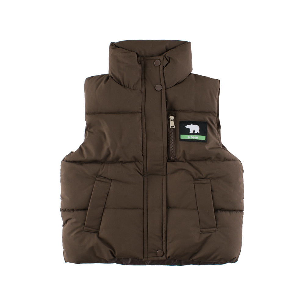 Style Kids Unisex Outerwear: Sleeveless Single Breasted Coat for