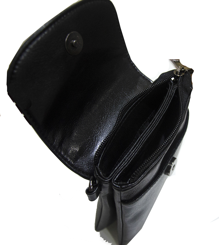 Womens Cell Phone Purse - Charcoal Black