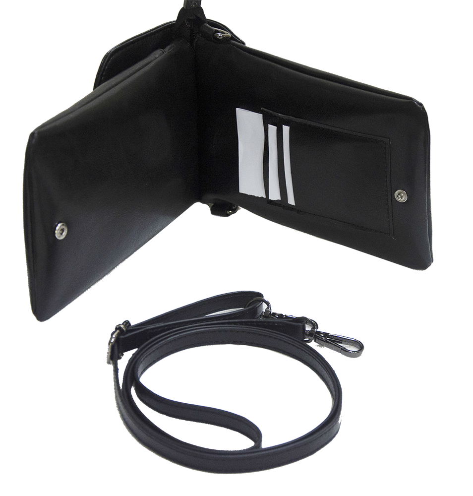 Womens Cell Phone Purse - Charcoal Black