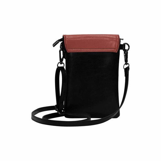 Womens Cell Phone Purse - Cognac Red