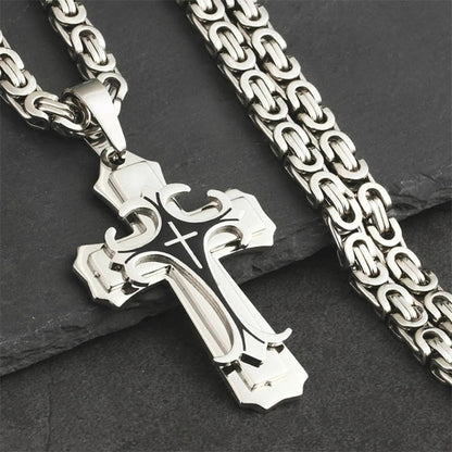 Fashion Jewelry Christian Trinity Latin Cross Necklace For Men