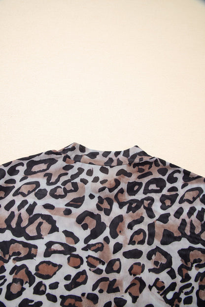 Leopard Mesh Long Sleeve Top