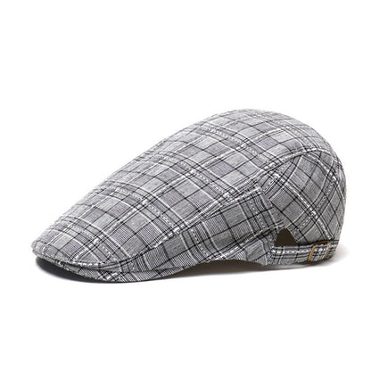 Visor Beret Sun Hat - Peaked Cap Forward Cap Plaid Baseball Cap