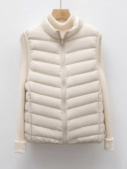 Quilted Zip Up Turtleneck Vest Coat